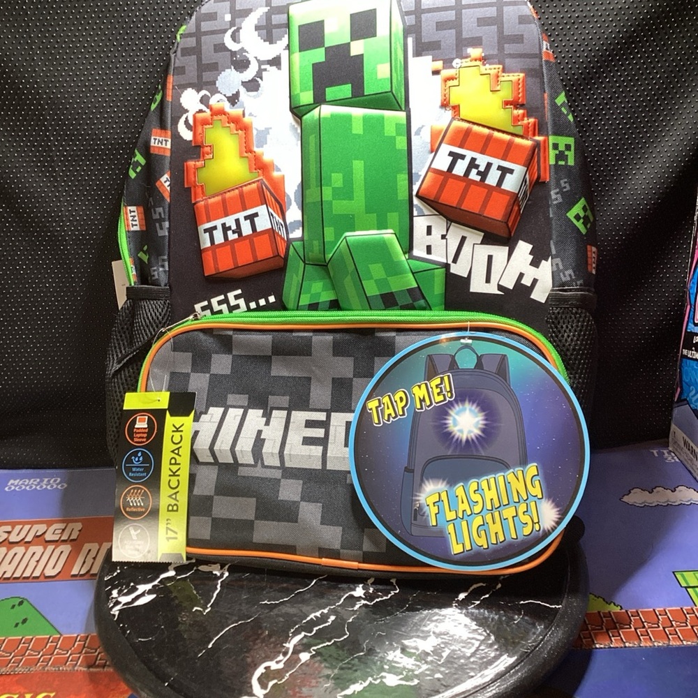 Minecraft Kids Backpack with Flashing Lights